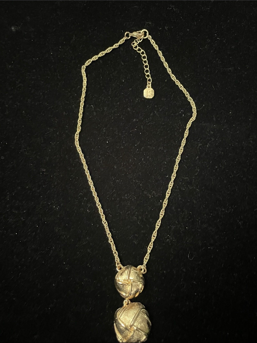 Gold Double Orb Pendant Necklace - Women's Jewelry